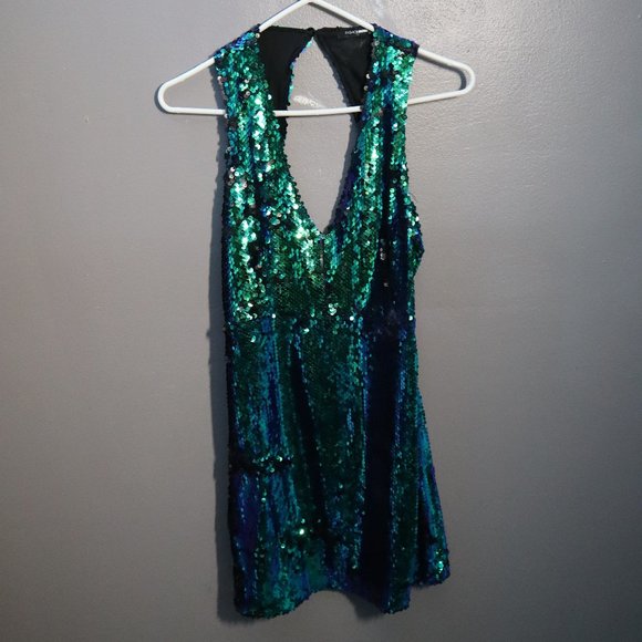 Fashion Nova Dresses & Skirts - Ready To Party Sequin Dress - Green Multi